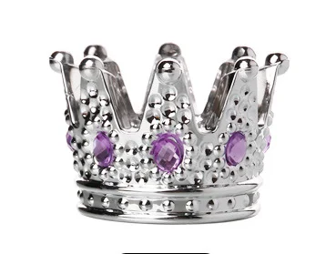 Silver(Purple Diam.) Многофункциональный хрустальный стеклянный подсвечник в форме короны - Цвет: Silver(Purple Diam.)