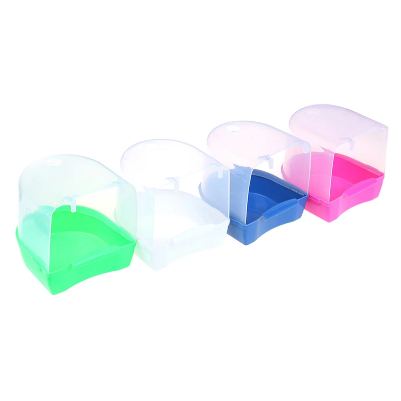 Caja de plástico para baño de aves, jaula colgante para baño de pájaros, loros, Baño de aves de bañera, bañera de agua para pájaros, cuenco para mascotas, 1 unidad