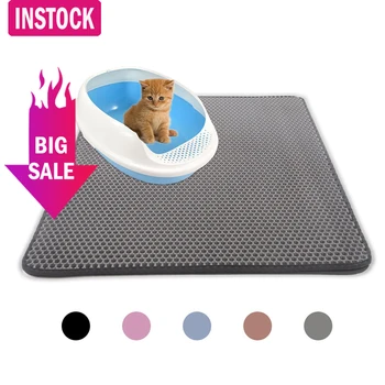 

Waterproof Pet Cat Mat Litter Double Layer Trapping Dog Cat Litter Mat Kitten Toilet Mats Feeding Non-slip Litter Cat Floor Pad