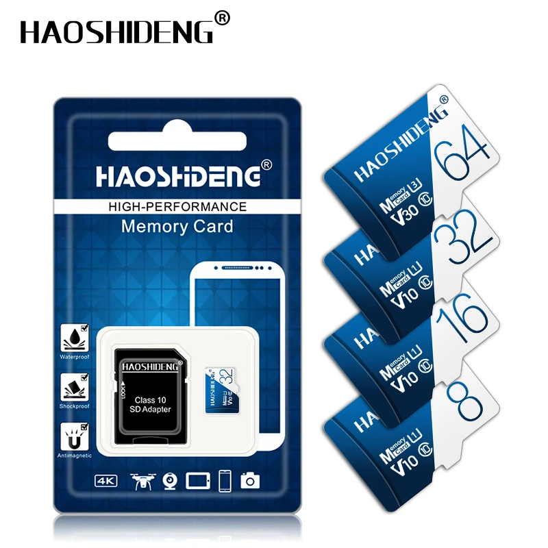 HSD Мини карта 32 ГБ 16 ГБ 8 ГБ 128 Гб 64 Гб Microsd карта C10 Micro TF/карта памяти 8 16 32 64 128 ГБ картао де Мемория карт адаптер