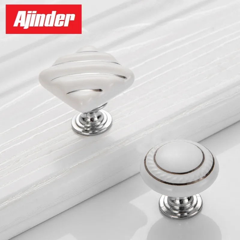 Европейский белый цвет многофункциональные керамические ручки для ящиков