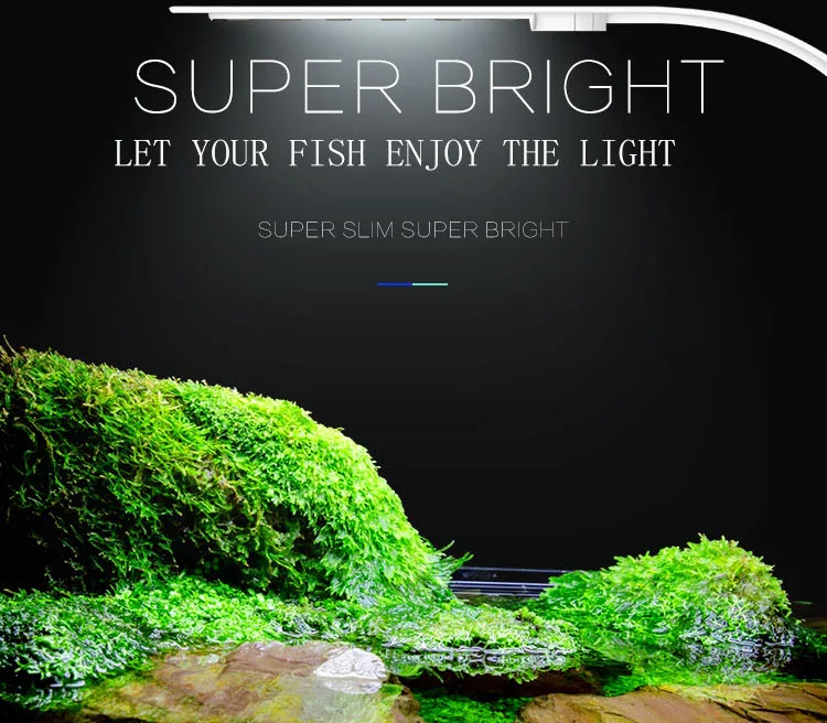 Aquarium Light LED Lighting Plants Grow Light Super Slim Aquarium Fish Tank Accessories Lamp Waterproof Clip-on Lamp Light