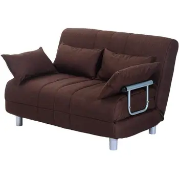 

Kudram Brown-Sofa Sofa bed click clac Reclining Gray fabric 3 with 2 pillows
