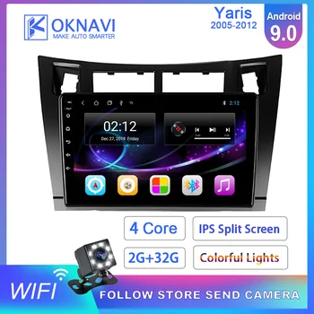 

OKNAVI for Toyota Yaris 2005-2012 Android 9.0 9 Inch Car Multimedia DVD Player GPS Navigation Bluetooth 2din Autoradio Antenna