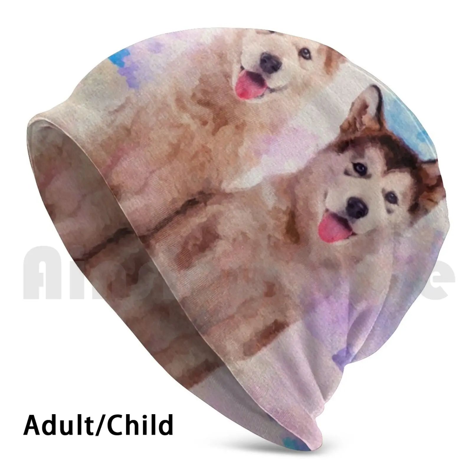 Alaskan Malamute Puppies-Pastels Beanie Hedging Cap Cuscino Con Stampa Fai Da Te Alaskan Malamute Alaskan Dog Puppy Cute Malamute Mal