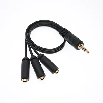 

3.5mm Level 3 auriculares adaptador divisor de Audio 3,5mm conector HUB Spliter Cable Extender 1 macho a 3 hembra