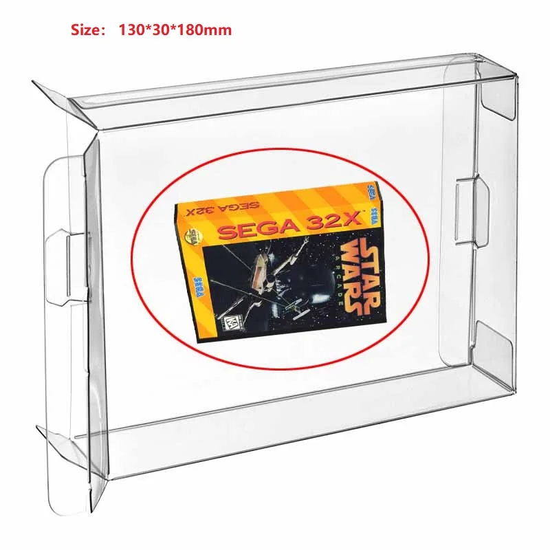 Ruitroliker 5Pcs Clear PET Box Case Sleeve Covers CIB Protector for 32X BOX Games Cartridge Box