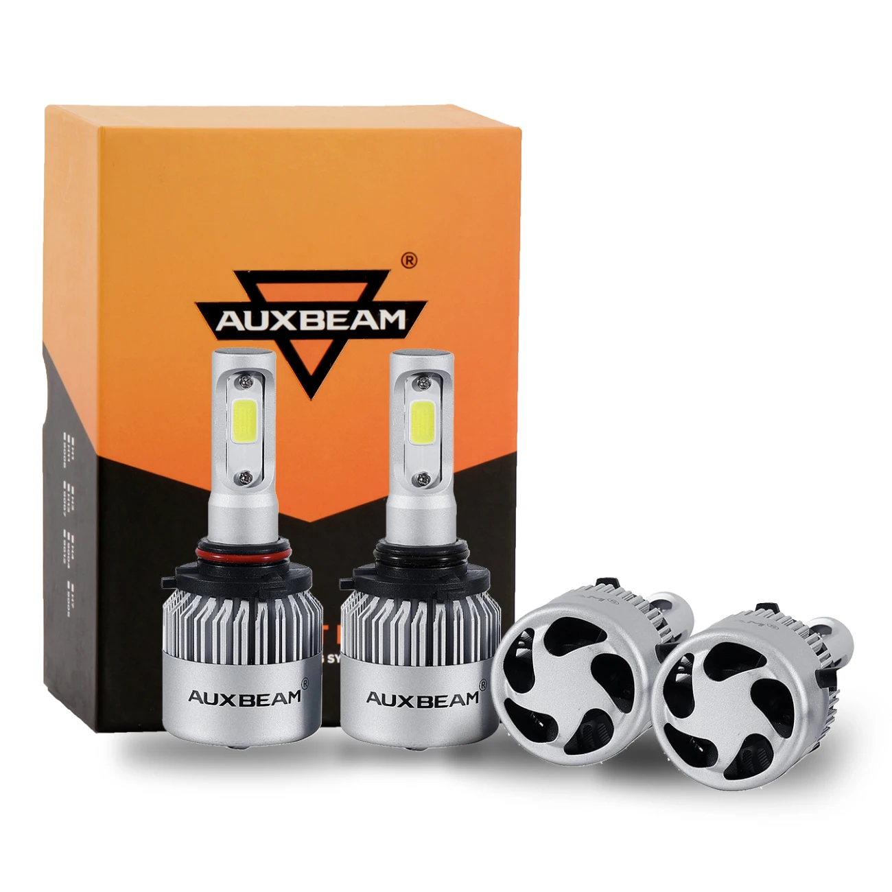 AUXBEAM H1 COB LED Headlight Kit Bulbs 60W 6000LM High or Low Beam 6500K White