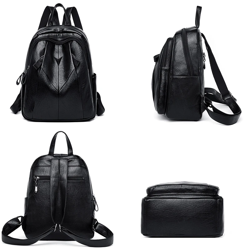 Multi-function Women Backpack High Quality Soft Leather Backpacks For Teenage Girls Shoulder Bag Travel Backpack mochilas mujer