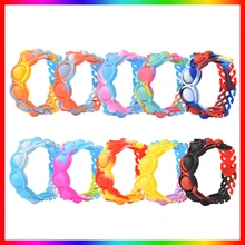 

push bubble simple dimple toy its fidget anti stress relief colorful silicone bracelet anxiety sensory for autism adhd children