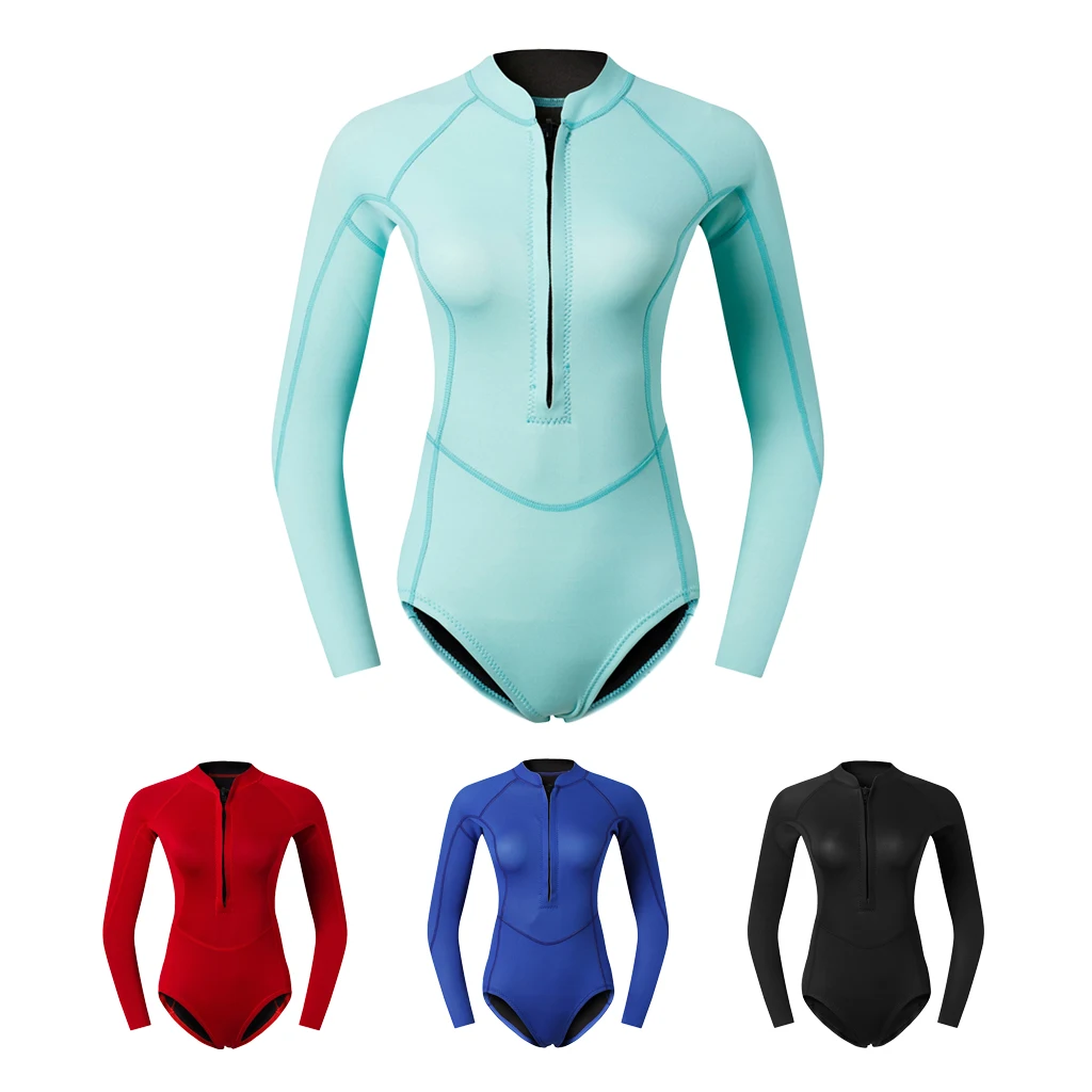 Женский гидрокостюм, короткий, на молнии спереди, мокрый костюм, компрессионный, Термальный купальник для серфинга, Сноркелинга, подводного плавания