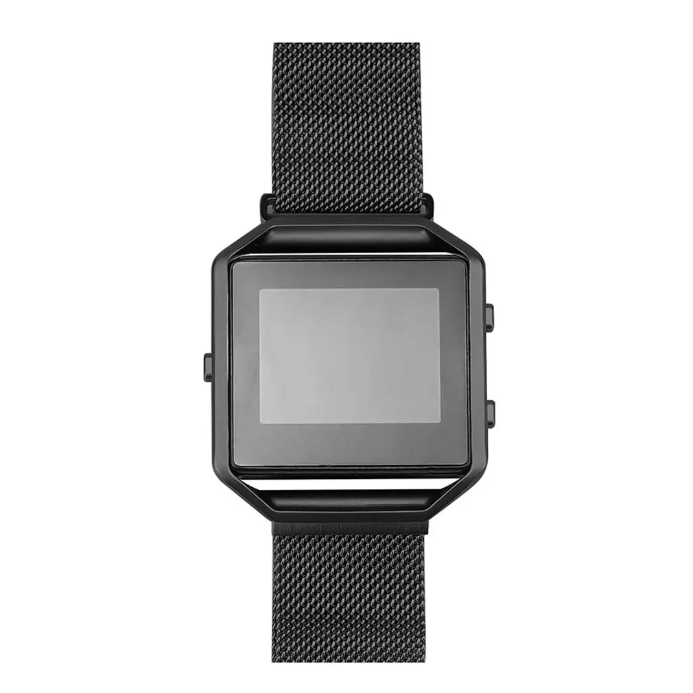 Сетчатый ремешок, металлический каркас для Fitbit Blaze, ремешок для часов, нержавеющая сталь, черный, розовый, золотистый, серебристый, магнитная застежка, браслет