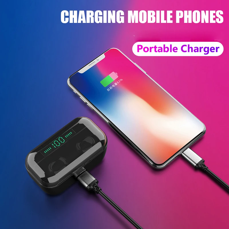 Najtaniej G6s TWS słuchawki 9D Stereo Bluetooth 5.0 bezprzewodowe słuchawki z redukcją szumów IPX7 wodoodporny 3500mAh LED inteligentny zestaw słuchawkowy