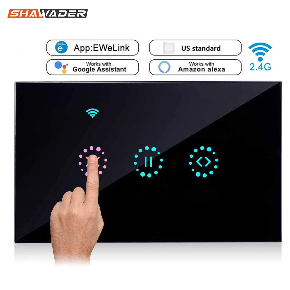 

Wi-Fi Smart Curtain Switch work with Alexa/Google Home Remote Control Suitable for Garage Doors Electric Doors Rolling Shutters