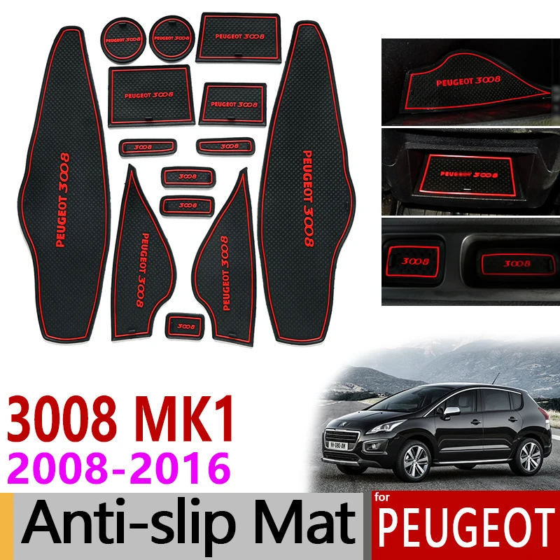 Автомобильный гаджет для peugeot 3008 2008 2009 2010 2011 2012 2013 MK1 аксессуары гелевая накладка резиновый слот для ворот коврик чашка