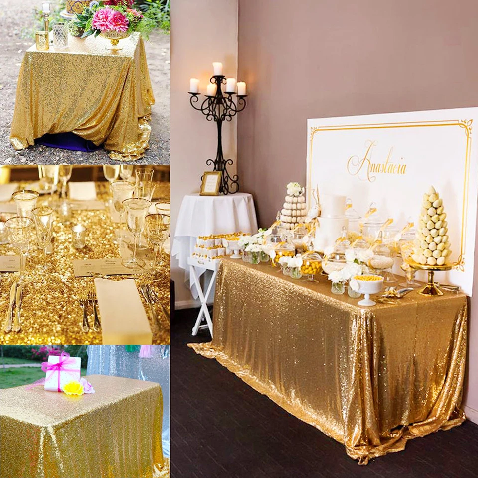 Прямоугольная скатерть с блестками 3 размера украшение для свадебной вечеринки