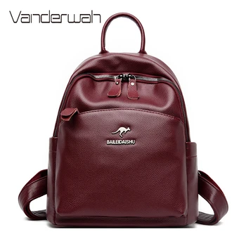 

Fashion Large Capacity Designer Backpacks Luxury Brand School Backpack for Teenager Girls New Soft Leather Ladies Travel Bookbag