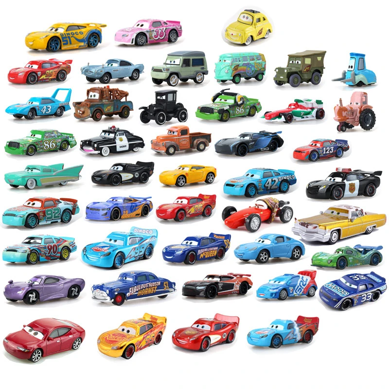 Disney Pixar Cars 2 & Cars 3 Lightning Mcqueen Mater Jackson Storm Ramirez 1:55 Diecast Vehicle Metal Alloy Boy Kid Toys