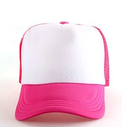 Rose Red 10 шт. цветная Кепка из полиэфирной сетки, простая бейсболка, бейсболка s для сублимационной печати, регулируемый задний ремешок, подарки DIY - Цвет: Rose Red