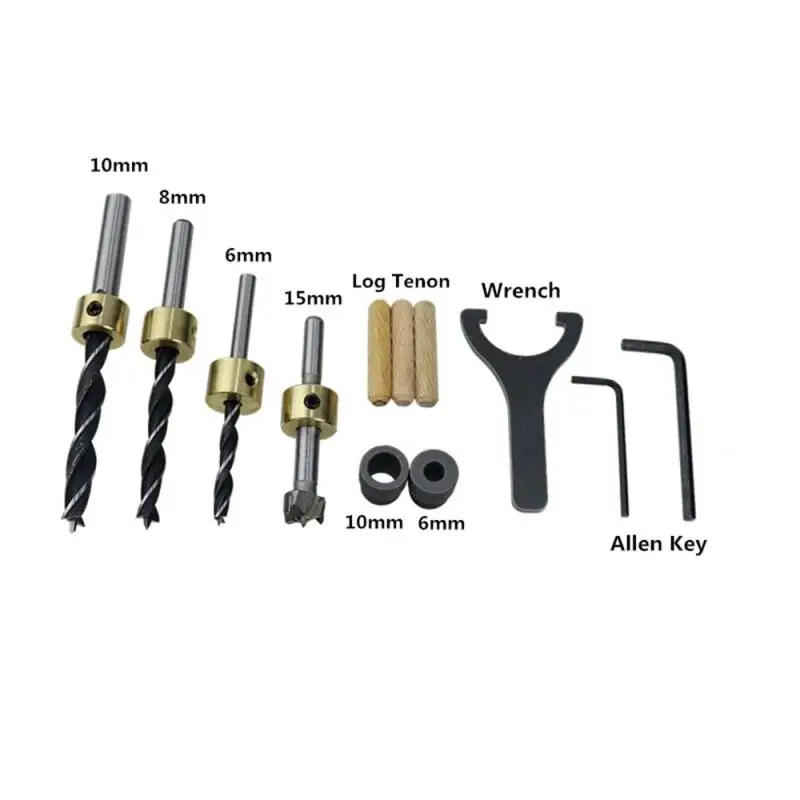 Woodworking Punch Positioner Round Wood Tenon Multifunctional Woodworking Tool Panel Furniture Punch Fixture Set Dropshipping