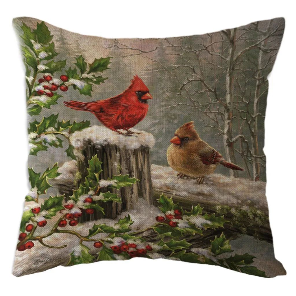 Christmas Snowman Pillow Case Linen Throw Cushion Cover For Home Sofa Decor Pillow Case Decorative Pillows Kussenhoes
