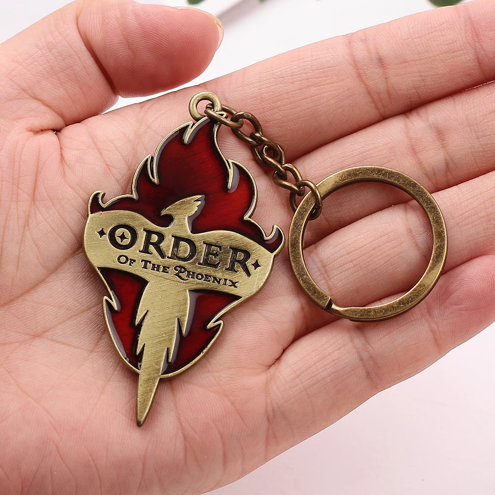 keychain Орден Феникса эмалированная булавка для фанатов значок темные времена прибыла в Хогвартс булавка значок для одежды аксессуары для женщин броши - Окраска металла: keychain
