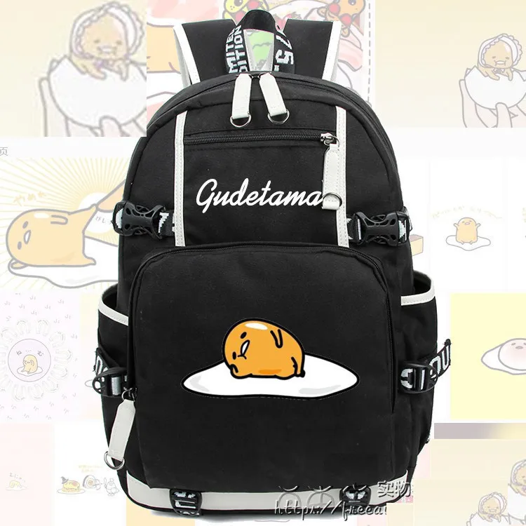 Gudetama Lazy рюкзак с яйцом сумка, рюкзак школьные сумки на молнии для ноутбука