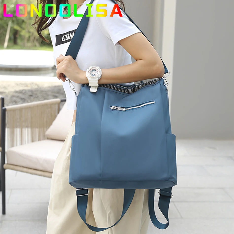 Mochila casual com estampa de oxford, bolsa escolar feminina para ombro e viagem diária antirroubo