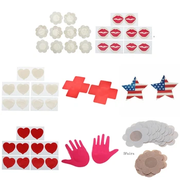 

5Pairs Soft Lace Women's Nipple Covers Disposable Breast Petals Flower Sexy Tape Stick On Bra Pad Pastie Nipple Covers For Women