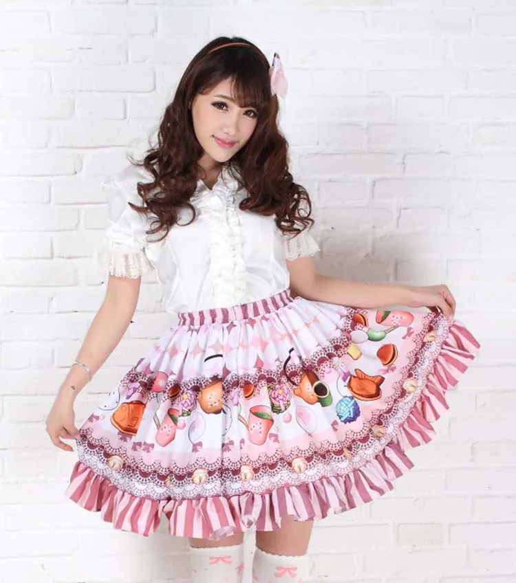 Юбки принцессы в стиле Лолиты; юбка принцессы в японском стиле; плиссированная юбка в стиле Лолиты средней длины; GZWY156