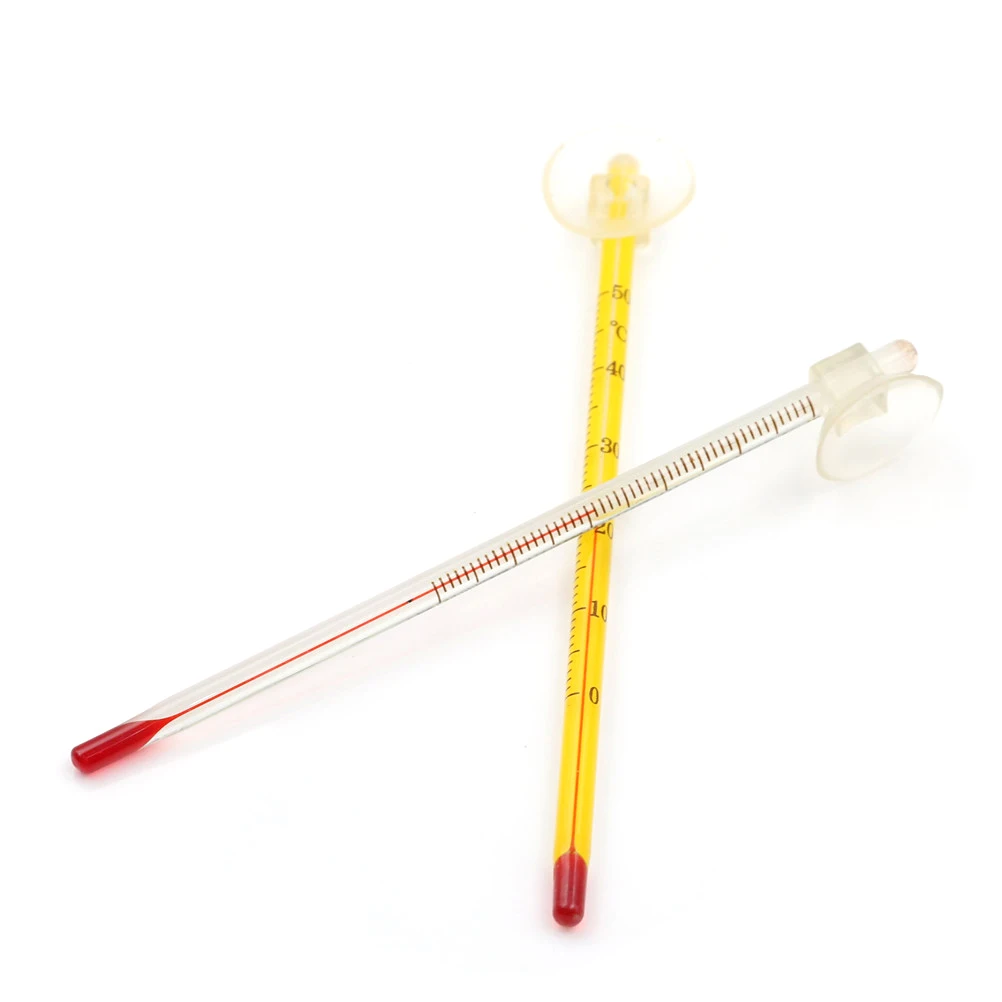 14CM Hydrometer Fish Tank Glass Aquarium Thermometer Aquarium Submersible Glass Thermometer with Suction
