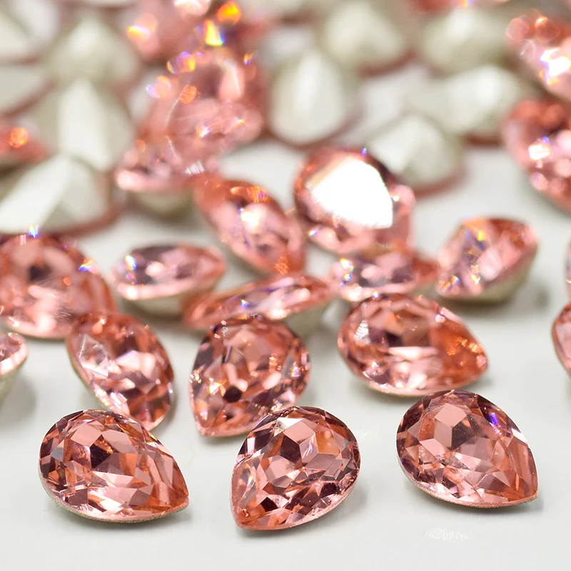 Оригинальные кристаллы от Swarovski 4320 Груша Форма декоративные камни 8x6 6x4 мм для дизайна ногтей ювелирные изделия аксессуары ручной работы - Цвет: 262 Peach
