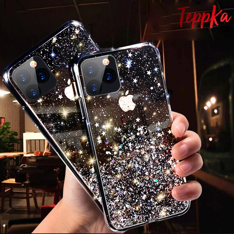 Bling Glitter Translucent Case For iPhone 11 Pro X XS Max XR Soft TPU Silicone Cover 7 8 6 6S Plus Clear Cases |