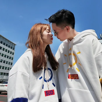 

Men's Sweatshirt 2019 Autumn and Winter New Couple Hooded Jacket Loose Class Service Youth Personality Fashion Trend Men's Wear