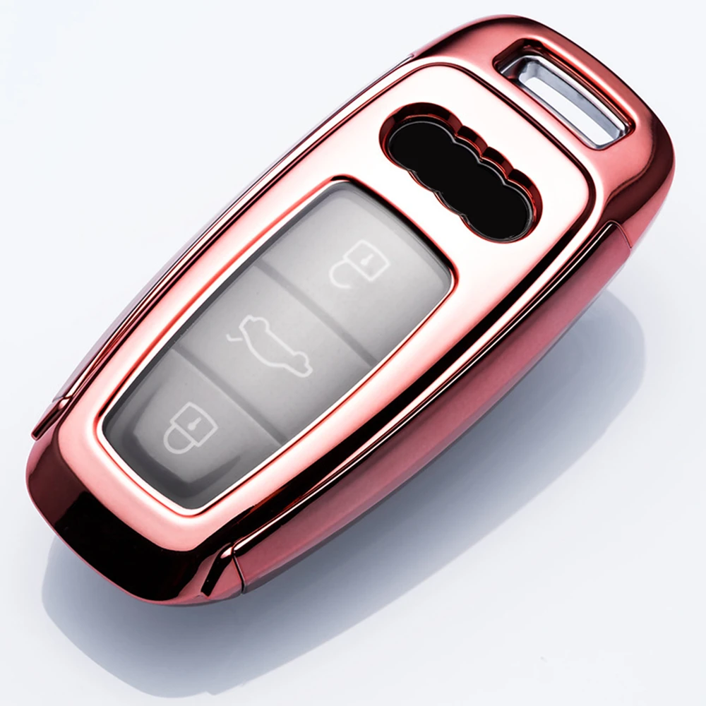 

New Arrival For Audi Key Cover Case Protector TPU For Audi A6L A7 A8 Q8 E-tron C8 D5 2019 2020 Car Key Cover Holder Shell Skin