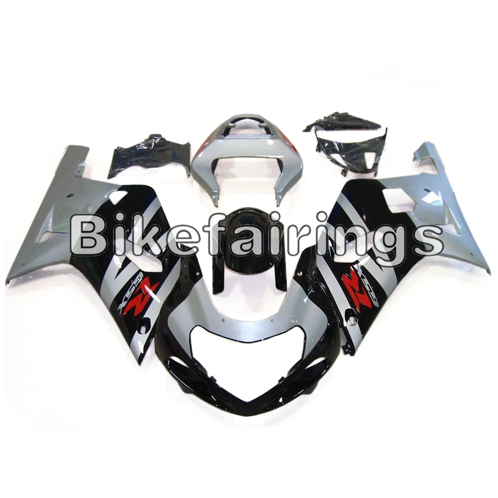 Велосипедные панели для Suzuki Body Work 2001 2002 2003 GSXR600 GSXR750 комплект обтекателей Чехлы корпуса Cowlings серебристый черный пластиковый корпус