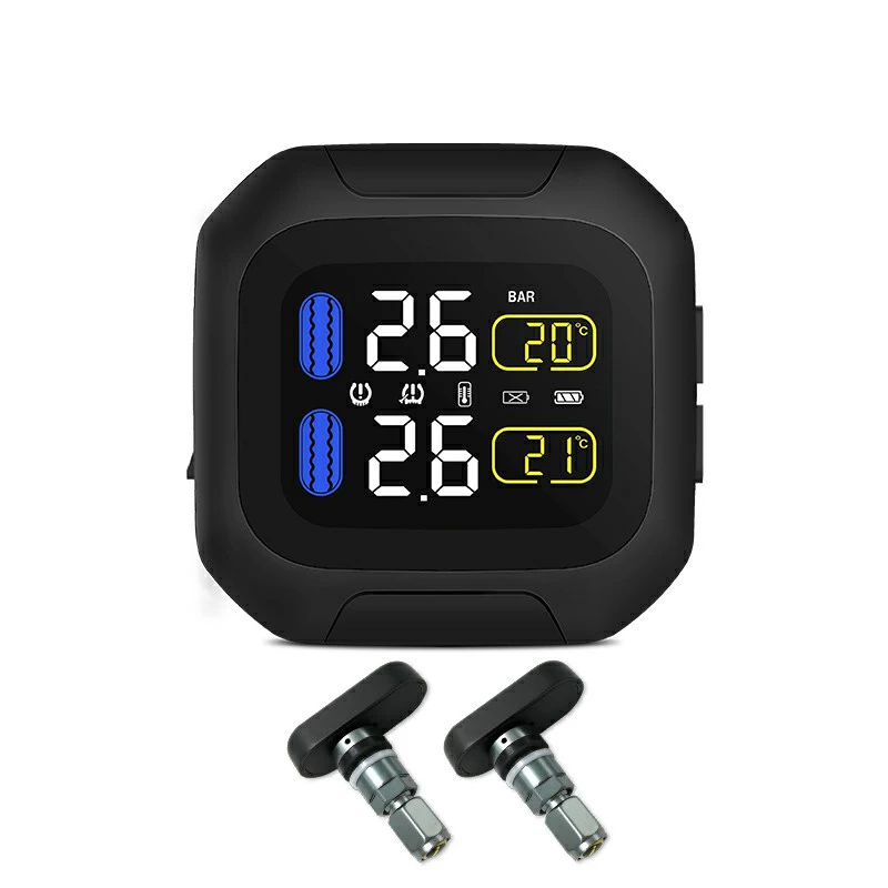 

Motorcycle Tire Pressure Monitoring System TPMS with 2 Sensor for Motor Bike M3TH YAN88