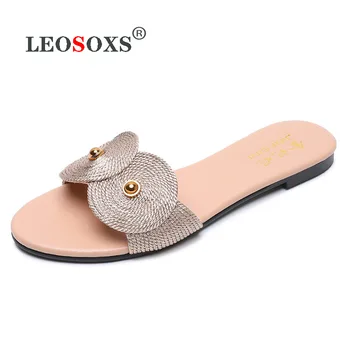 

Women's Soft Bottom Slippers Hemp Rope Woven Flat Open Toe Sandals Casual Beach Outdoor Shoes Slippers Large Women's Shoes 35-43