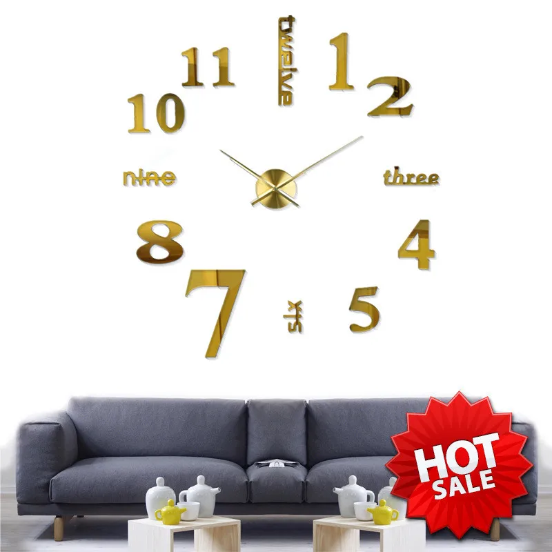 Acrylic Digital Wall Clock, DIY Wall Clock, Household Items, Living Room, Creative