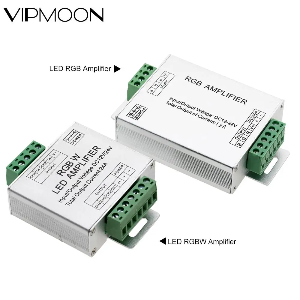 

LED RGBW RGB Single Color Amplifier DC5-24V 12A 24A 30A Output for RGBCCT/RGBW/RGB LED Strip Power Repeater Console Controller
