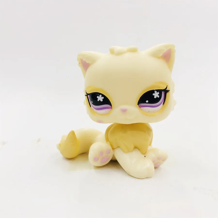 Лиловый Новая игрушечная кошка, игрушка, черный, розовый, милый, с круглым лицом, кот, прекрасный Petshop, фигурки животных, маленькие куклы, игрушки - Цвет: Лиловый