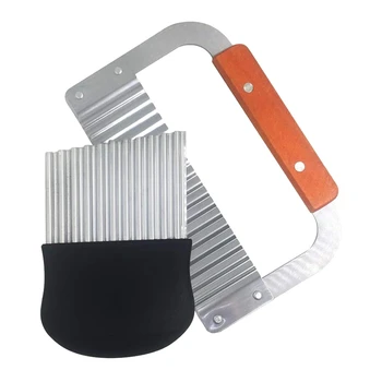 

2 Pcs Crinkle Choppers,French Fries Chips Chopping Knives,Stainless Slicers,Fruit Vegetable Salad Cutter Cutting Tool