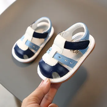 

2020 Summer Baby Girls Boys Sandals Infant Toddler Shoes Soft Bottom Genuine Leather Anti-collision Children Casual Beach Shoes
