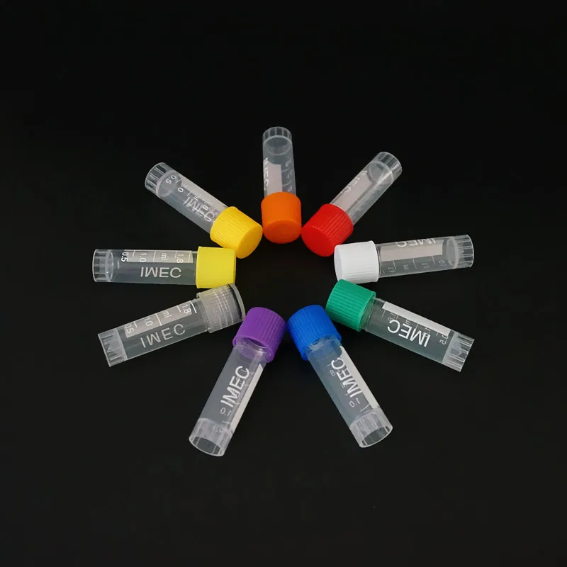 24Pcs 50Pcs 1.8ml(2ml) Plastic Graduated Cryovial Plastic Test Tube Freezing Tube Cold Storage With Screw Cap plastic test tubes centrifuge tube cell freezing container