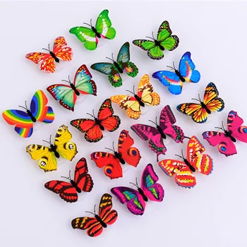 

Brand new stylish and high quality 1 Pcs Wall Stickers Butterfly LED Lights Wall Stickers 3D House Decoration fashion