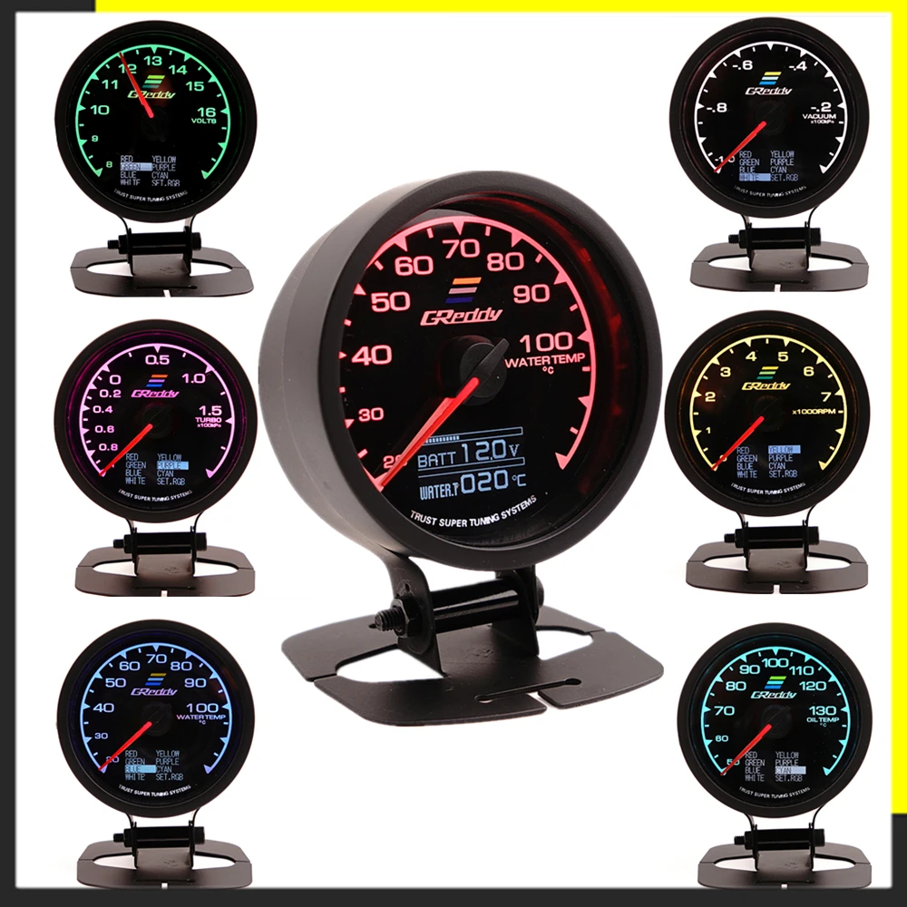 Greddi Multi D/a Lcd Digital Display Turbo Boost Gauge Car Gauge 2.5