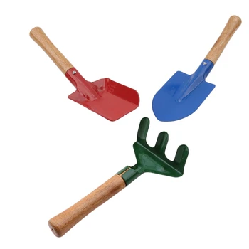 

Colorful Cultivating Plant Garden Tools Set Shovel Rake Loosening Soil Transplanter Kids Spade Manual With Wood Handle