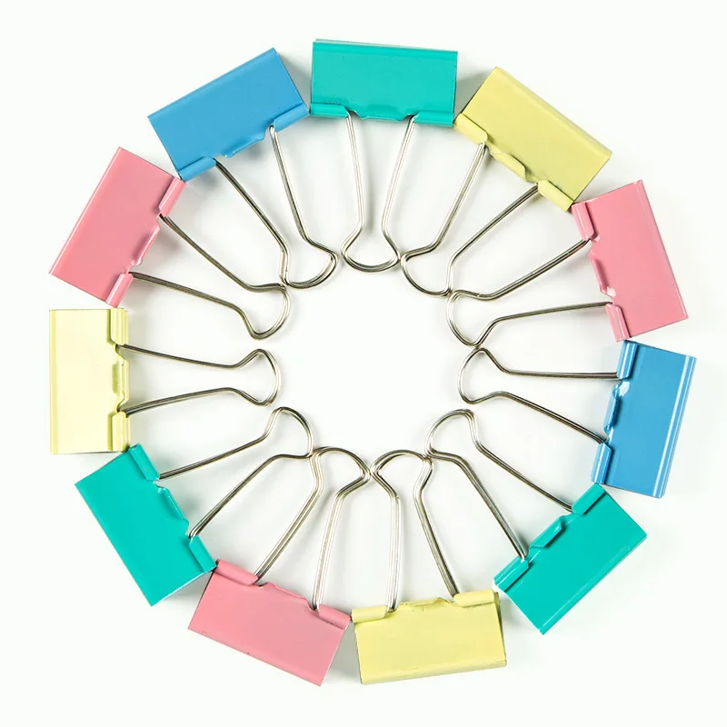 Color Binder Clip Large Size Hipster Metal Examination Paper Clip Dovetail Clip Medium Voucher Binder Clip