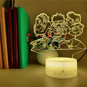 

Anime Naruto Led Night Light Team 7 Child Bedroom Decor Colorful Nightlight 3d for Children Party House Decoration App Control