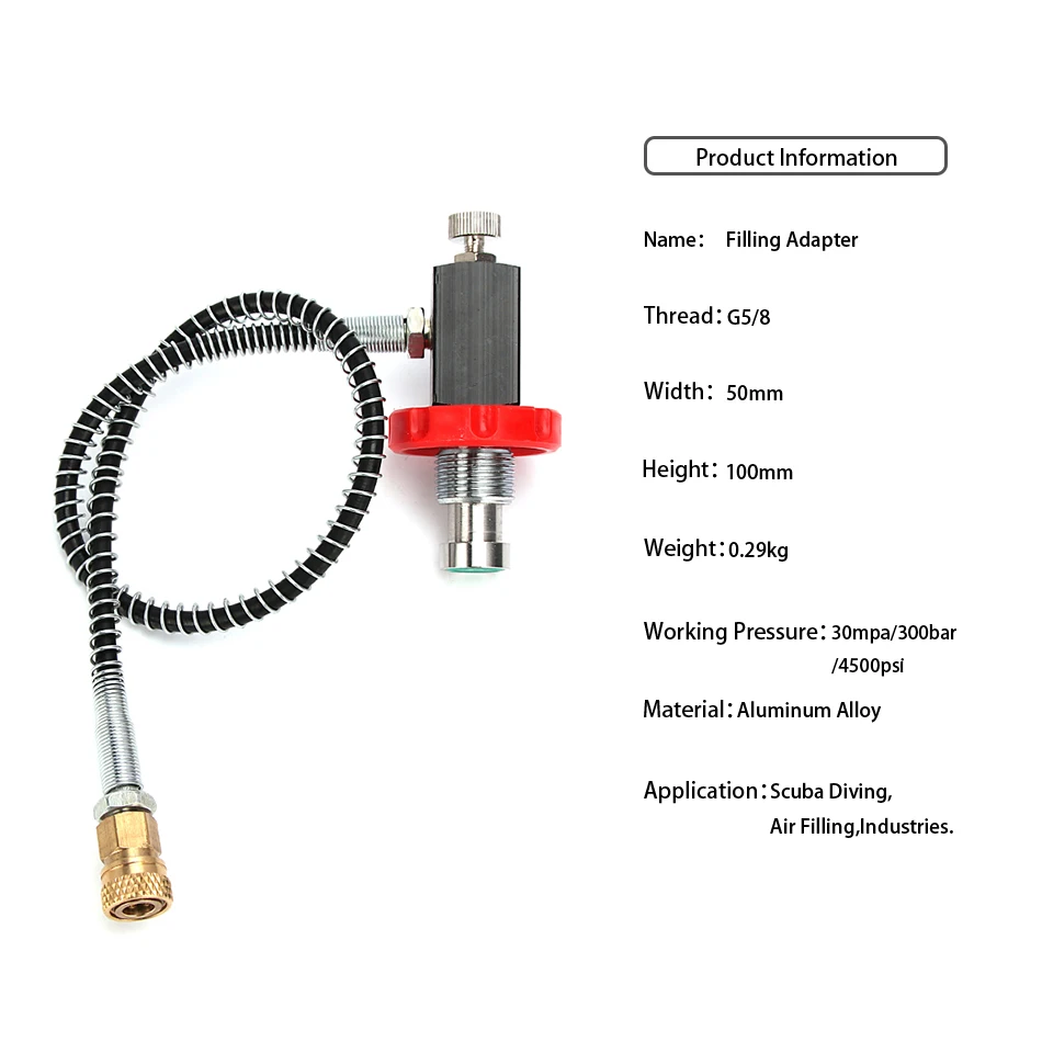 PCP дайвинг клапан заправочная станция CO2 заправочный клапан G5/8 300bar маленький измерительный инструмент из углеводородного волокна цилиндр воздушный запасной адаптер